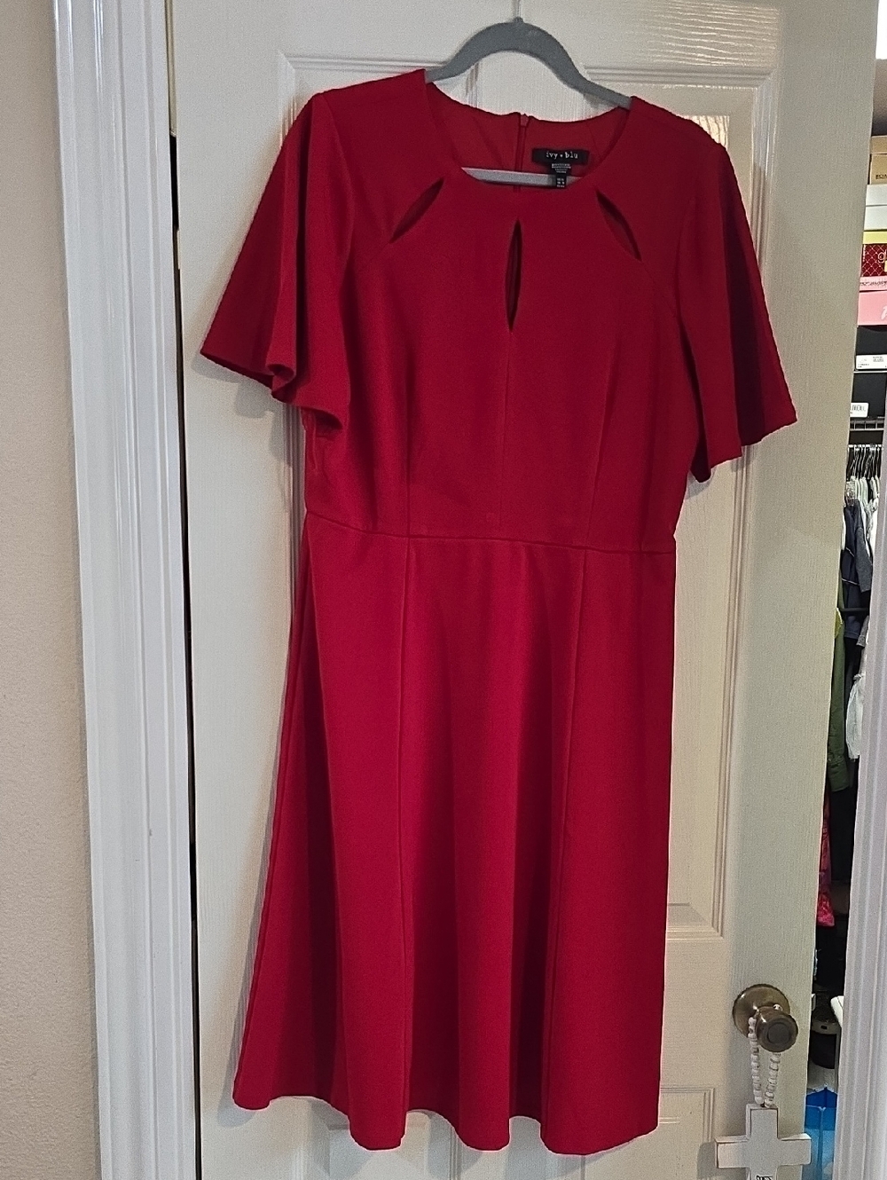 Red Dress with Keyhole Detail